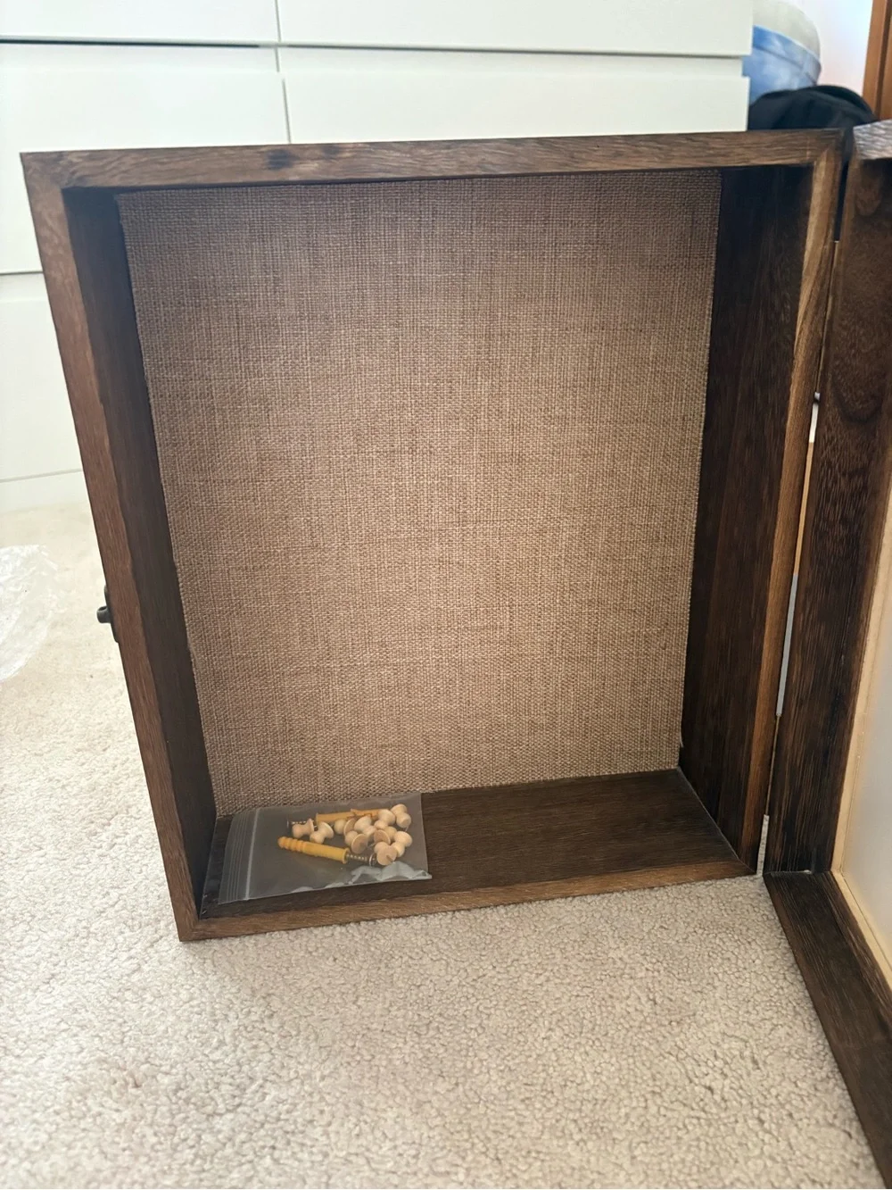 Vintage-Inspired Wooden Display Cabinet with Dried Floral Accent - Brown